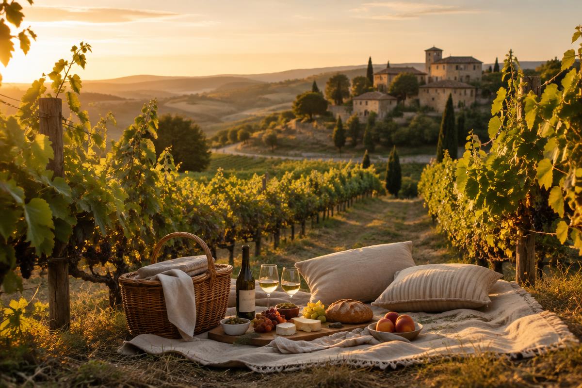 A picnic among the vines